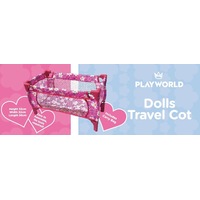 Playworld - Doll Travel Cot Pink