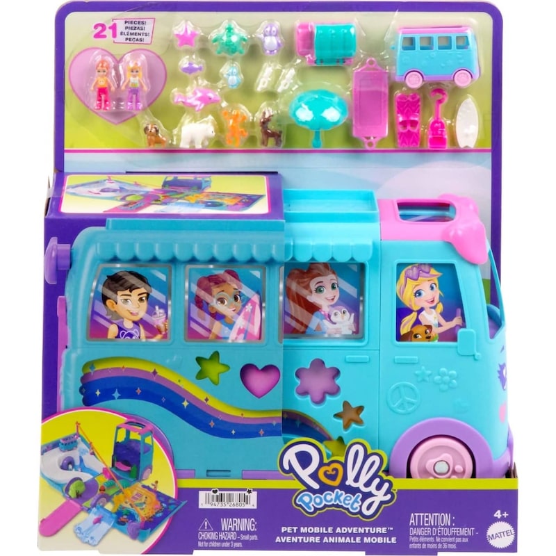 Buy Polly Pocket - Pet Mobile Adventure Playset With Micro Dolls ...