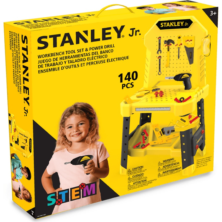 Stanley Jr.  140 Piece Pretend Play Workbench Tool Set & Power