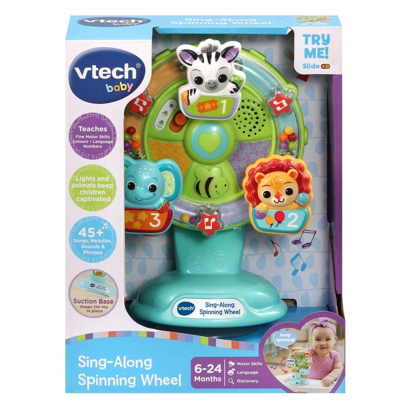 VTech Baby Gira E Scopri - Ruota Interattiva Degli Animali Con Luci E Canzoni, Giocattolo Per Bambini 6-24 Mesi, Ventosa Antiscivolo