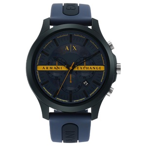 Armani Exchange Chronograph Black and Blue Silicone Watch (AX2441)