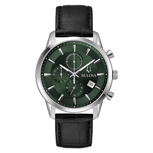 Bulova Green Dial Classic Chronograph Mens Watch (96B413)