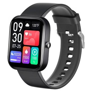 Nivo Smart Watch (2-inch Display/Heart Rate/Step Count/Blood Oxygen) - Black