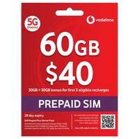 Vodafone 40 Prepaid SIM Card Starter Pack