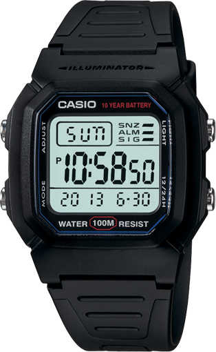 Casio Watch Sports Retro Swimming W-800H-1A W800 W-800 W-800H W800 100 Metres Water Resistant