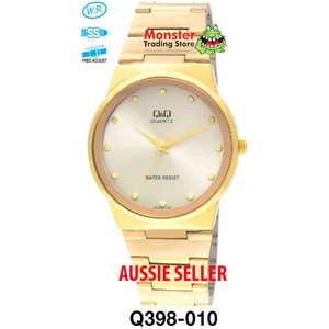 Citizen Made QQ Japanese Quartz Gents Gold Colour Dress Watch Water Resistant Q398-010