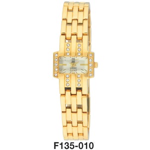 Citizen Made QQ Japanese Quartz Ladies Gold Colour Dress Watch Water Resistant F135-010