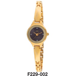 Citizen Made QQ Japanese Quartz Ladies Gold Colour Dress Watch Water Resistant F229-002