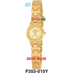 Citizen Made QQ Japanese Quartz Ladies Gold Colour Dress Watch Water Resistant F353-010