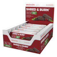 MUSASHI Shred and Burn Protein Bars Box of 12 (90 grams)