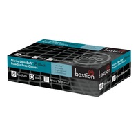 Bastion Nitrile Ultra Soft Black Powder Free Gloves Large Micro Textured 100 Pcs