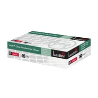 Bastion Vinyl Gloves Powder Free Large Clear 1000 Pcs (10 X 100pcs)