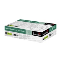 Bastion Vinyl Gloves Powder Free Medium Clear 1000 Pcs (10 X 100 Pcs)