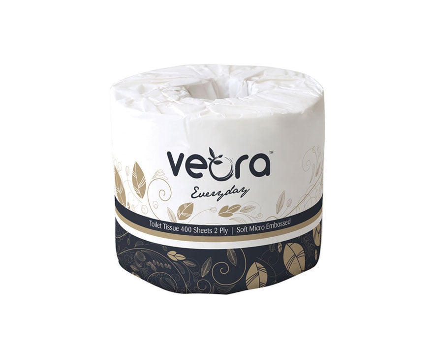 Veora 22003F Everyday Micro Embossed Toilet Tissue 400 Sheets - 2-Ply