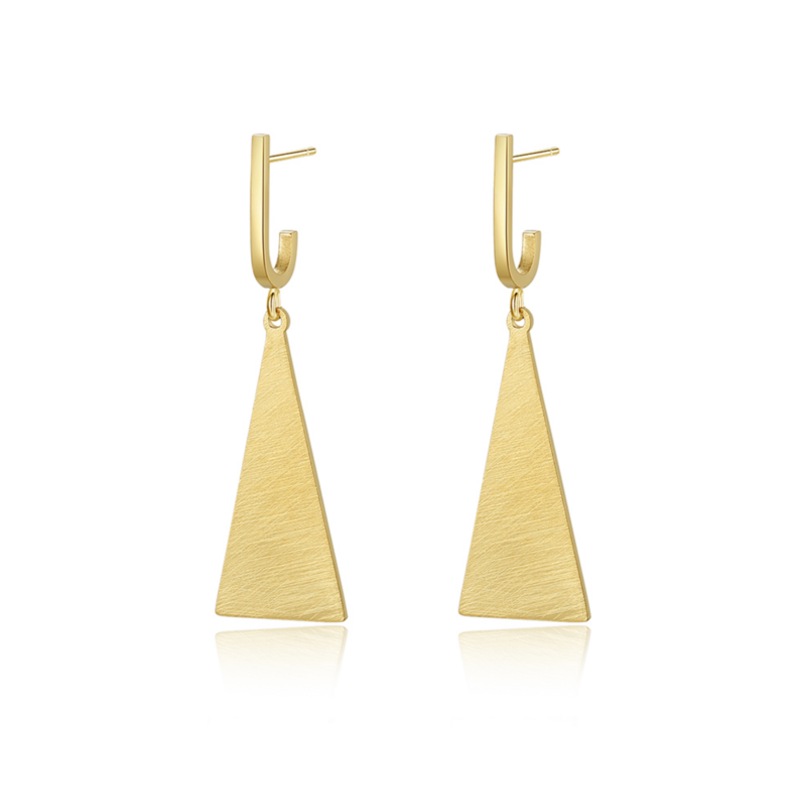 Buy ANGORA Gold Etched Triangle Drop Earrings MyDeal
