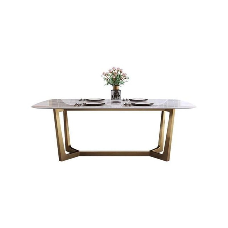 Buy Savannah Natural Marble Dining Table Gold Base MyDeal