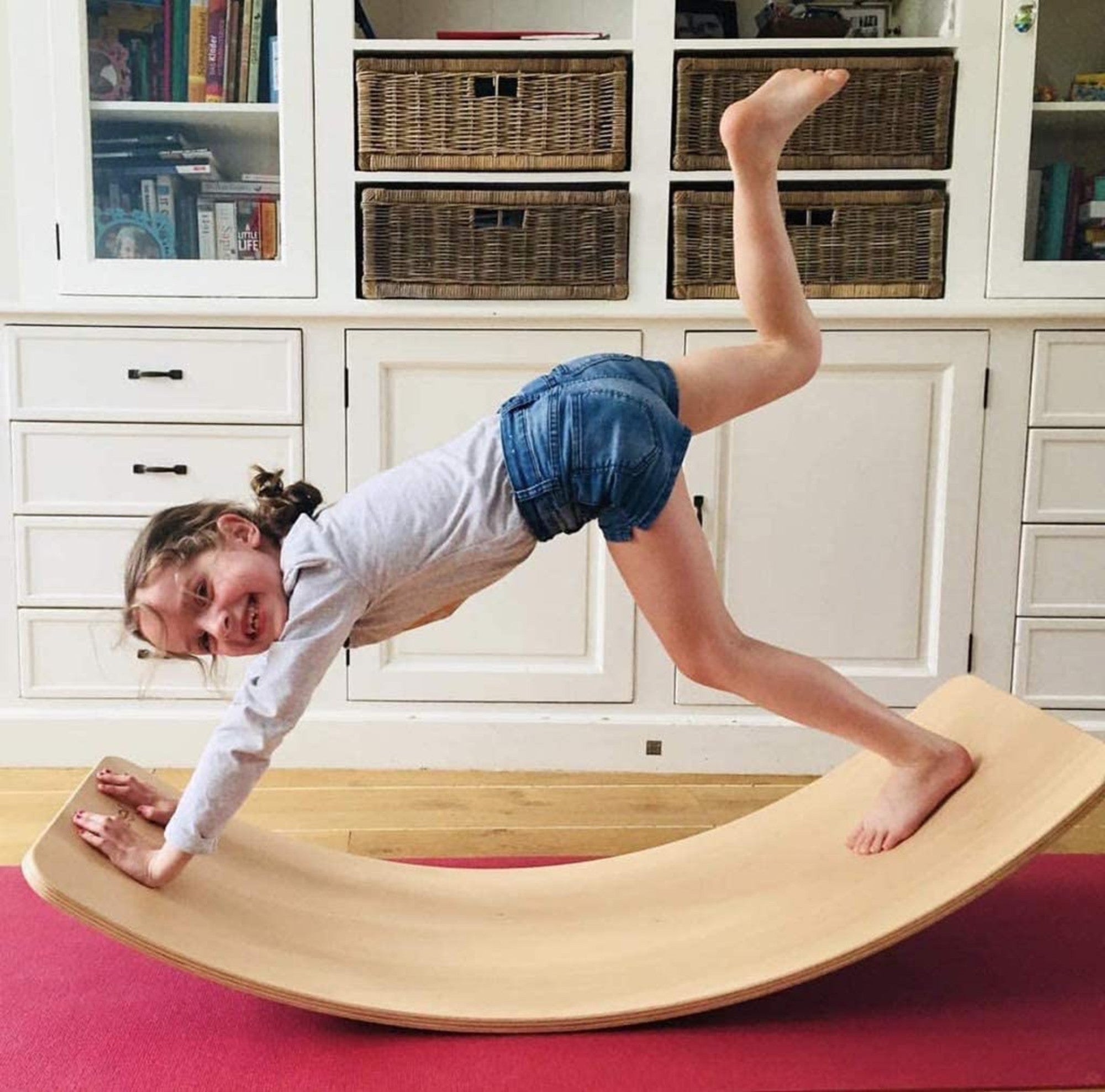 Balance Board for Kids play, Yoga, Pilates, strength training kids and adult sizes natural handmade European Beech wood