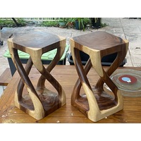 Double twist Vine stool side table Acacia wood Side Table/Corner Table Bar stool-50 cm height