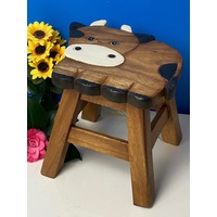 Kids Chair Wooden Stool Animal COW Theme Children’s Chair and Toddlers Stepping Stool.