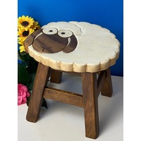 Kids Chair Wooden Stool Animal SHEEP Theme Children’s Chair and Toddlers Stepping Stool..