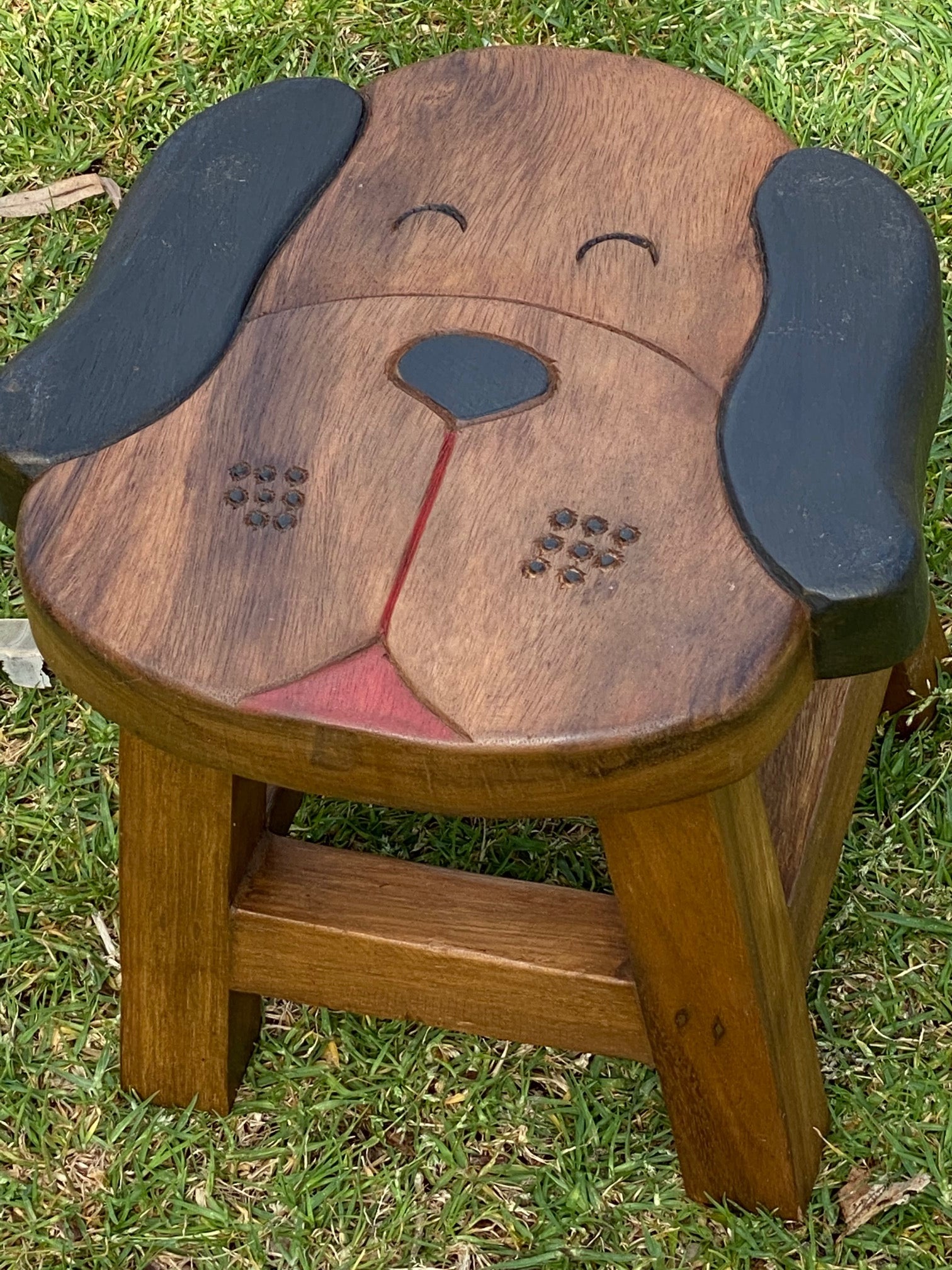 Buy Kids Wooden Stool Puppy Dog Children Chair Toddler Step Stool MyDeal