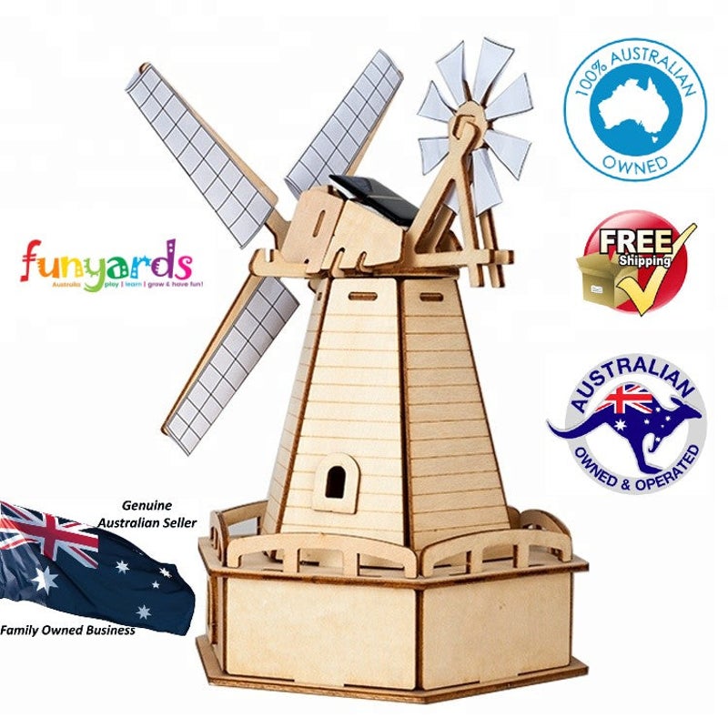 Buy Model Kit Plywood Puzzle Solar Powered Windmill Wood Kit With Motor Mydeal