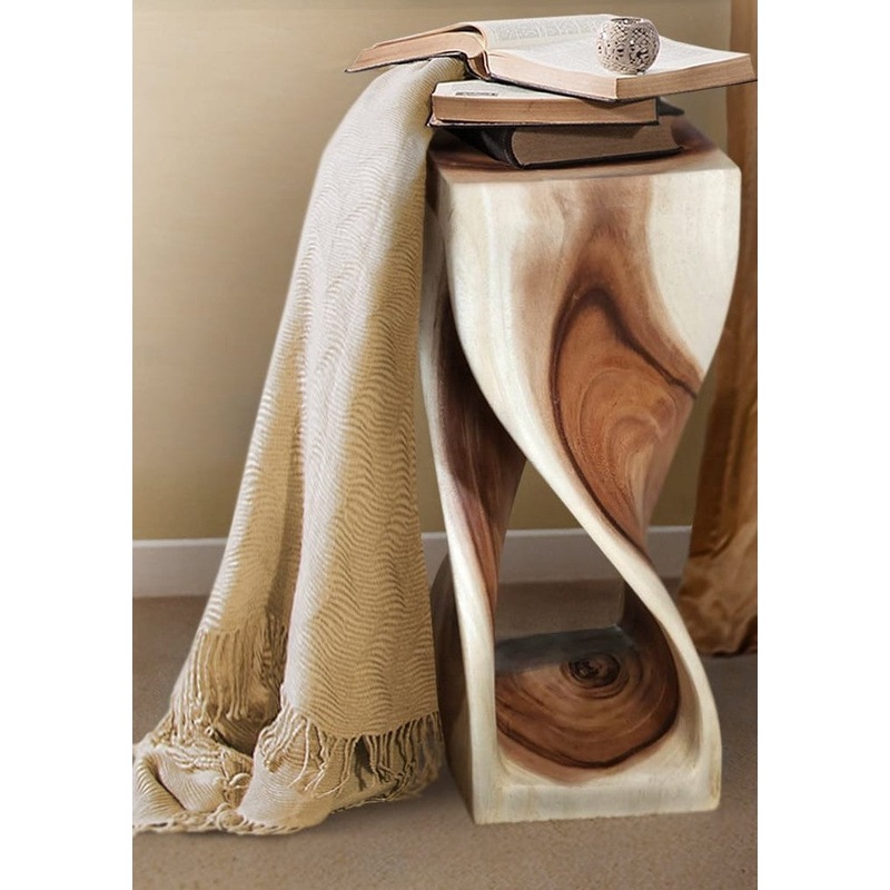 Buy Twisted side table 76cm Acacia Wood Side Table, Corner Table, Bar
