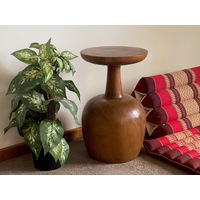 Side table Wine Glass shaped Acacia wood Corner drinks Table, fruit bowl, plant stand -48 cm height