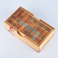 Dominoes Game wood Set 91 pieces Handmade Dominoes in Gift box