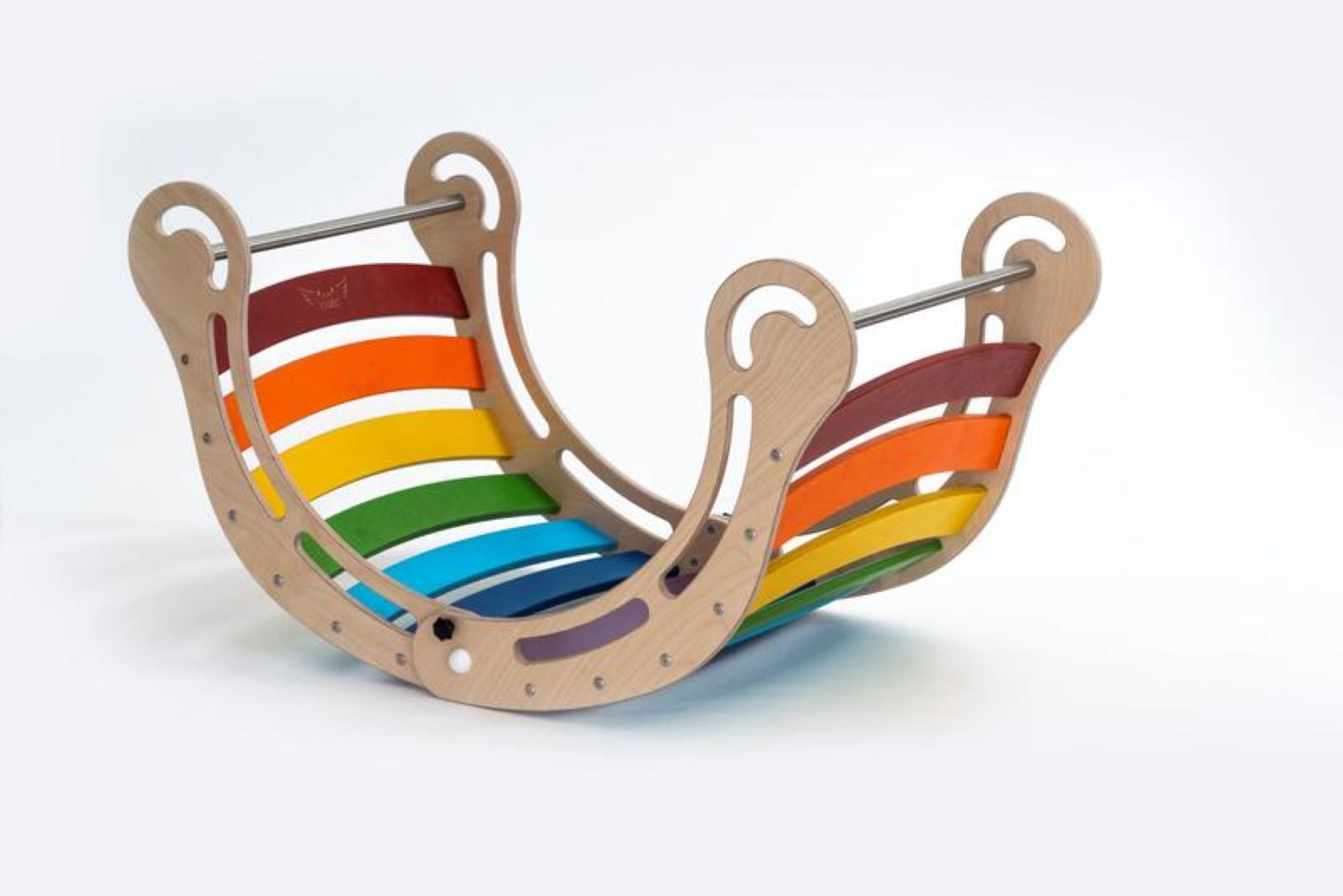 XXL JUMBO Rocker Montessori Rainbow Swing Rocker (FOLDABLE Option. with climbing. RAMP and Slide combo for kids, Rocker board, indoor play.