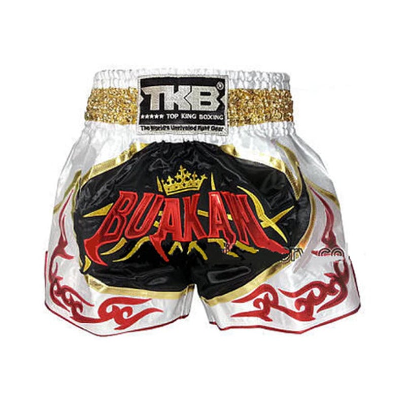 Buy Top King Muay Thai Shorts White-Black Buakaw - MyDeal