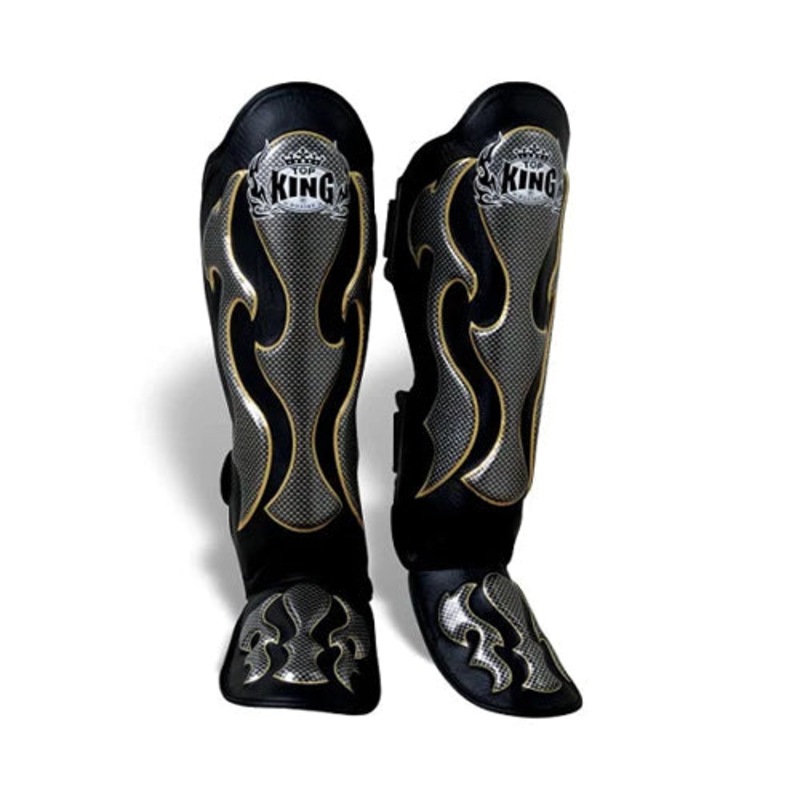 Buy Top King Shin Guards Empower Muay Thai Black MyDeal