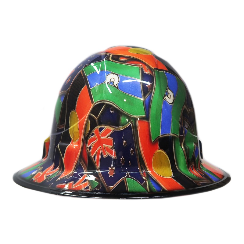 Cool Hard Hats Unisex ABORIGINAL TSI AUSSIE FLAGS 3M WIDE Hard Hat MyDeal