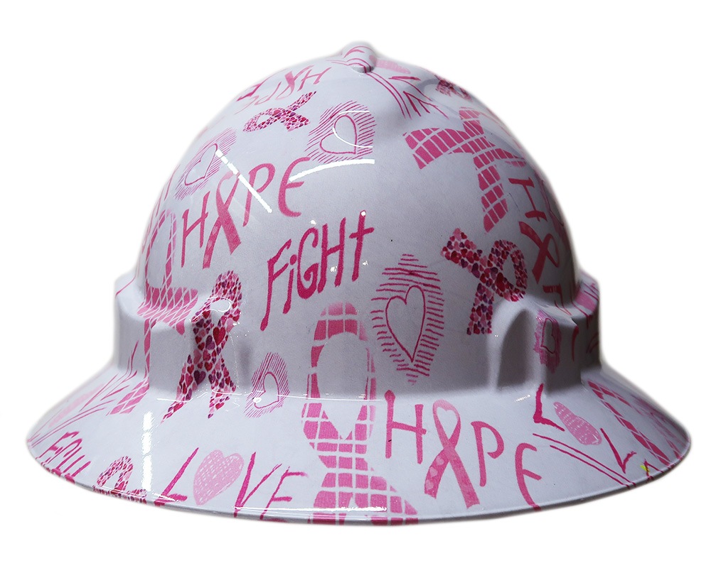 Cool Hard Hats Unisex BREAST CANCER AWARE WHITE Pro Choice Wide Brim Safety