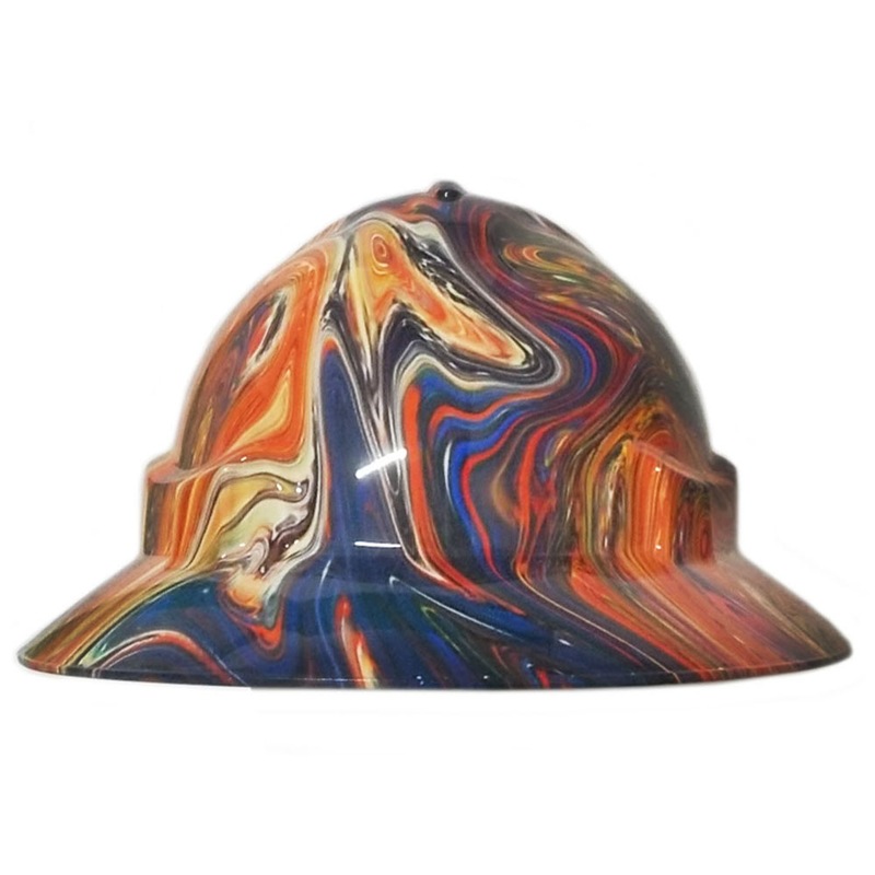 Buy Cool Hard Hats Unisex ORANGE SWIRL Pro Choice Wide Brim Safety Hard