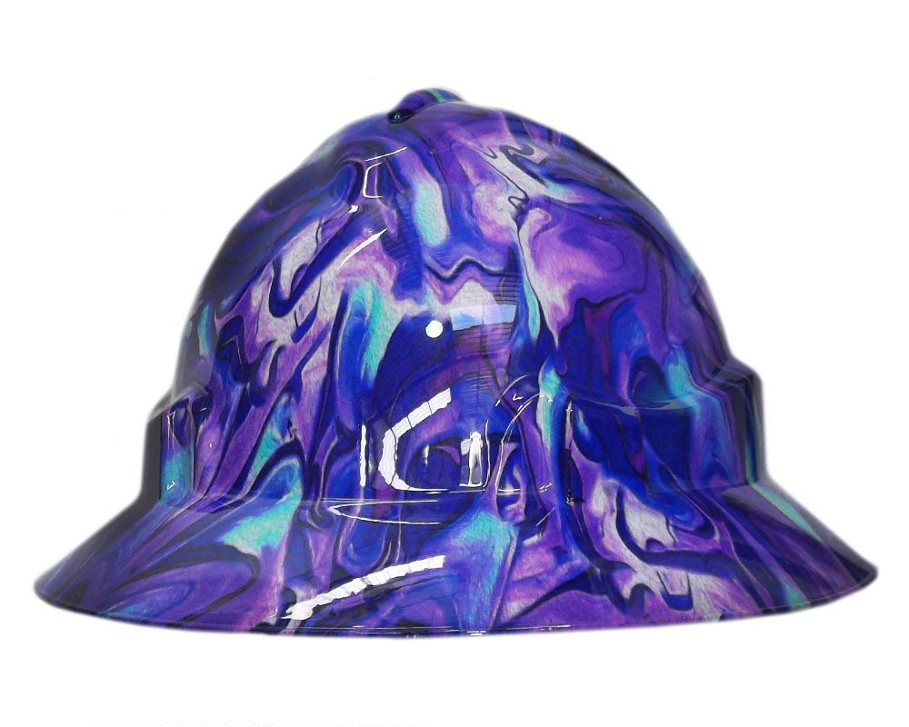 Cool Hard Hats Unisex PURPLE SWIRL Pro Choice Wide Brim Safety Hat