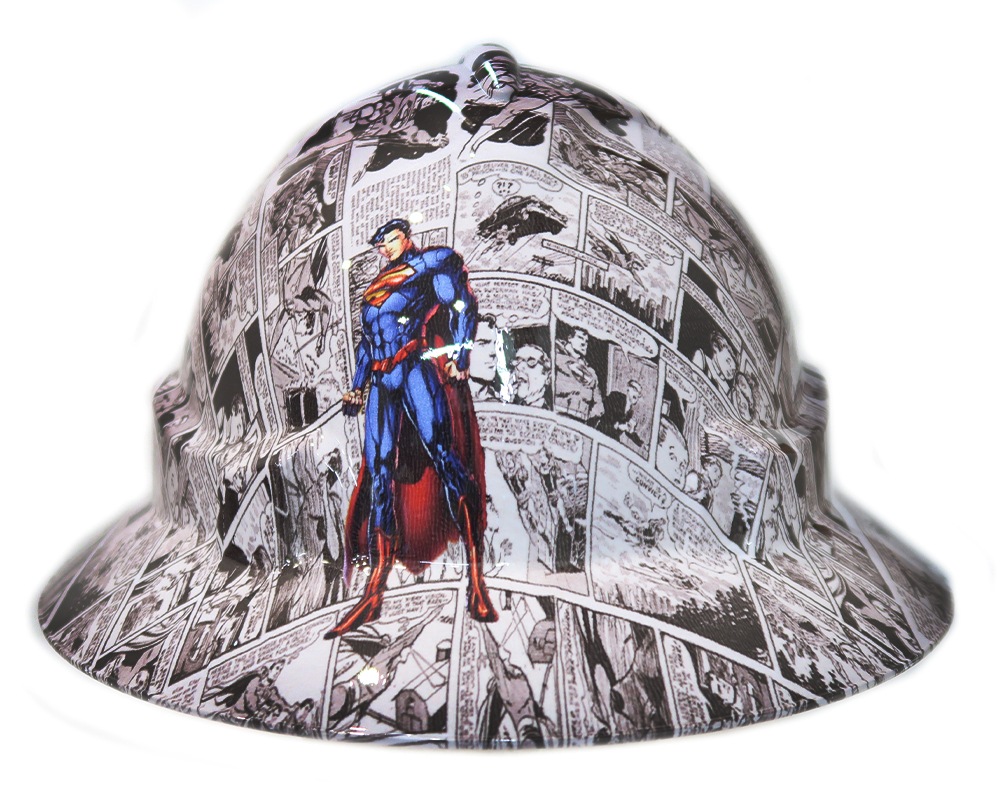 Cool Hard Hats Unisex SUPERMAN COMIC Pro Choice Wide Brim Safety Hat