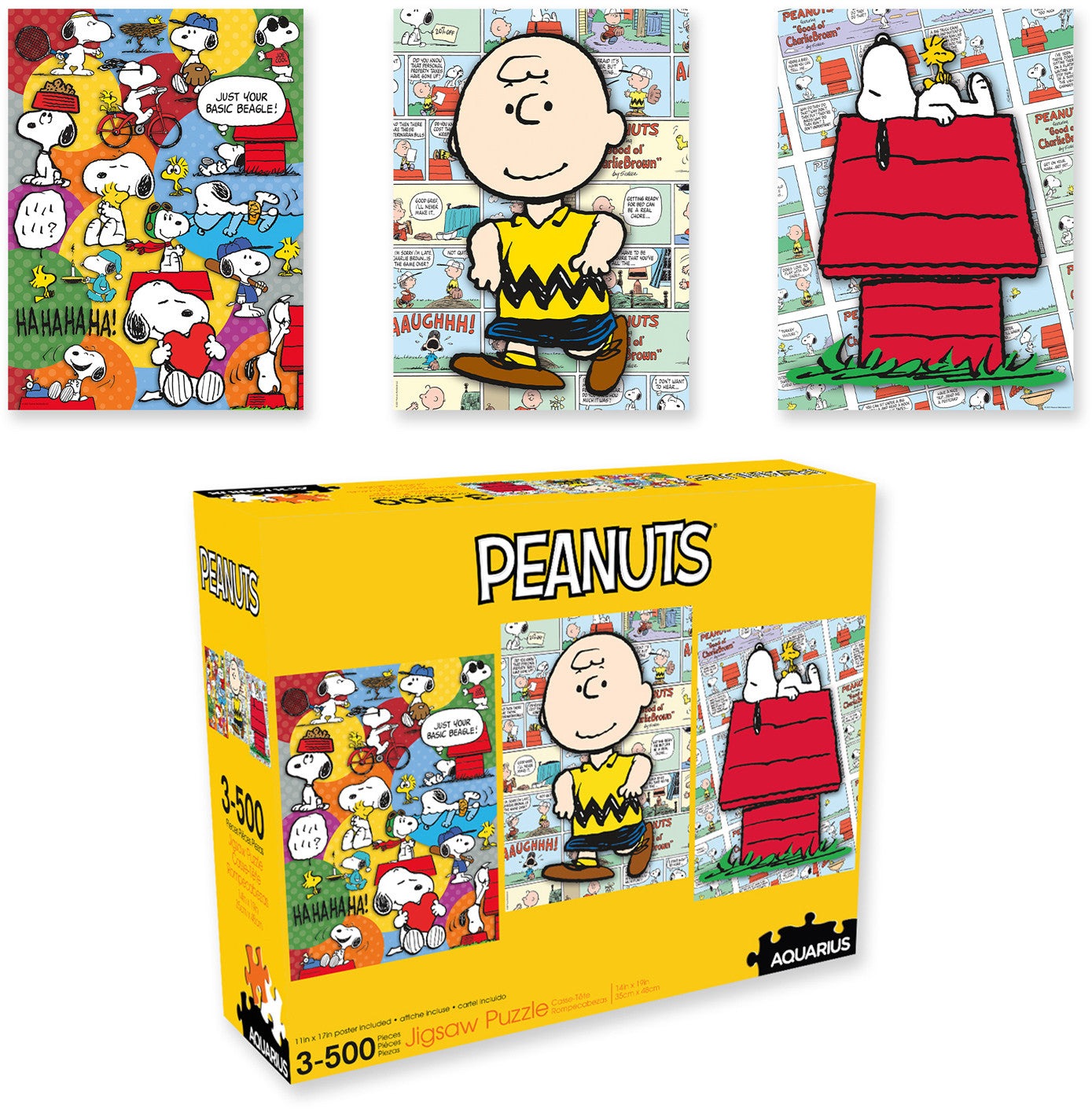 Buy Aquarius Puzzle Peanuts Puzzle 500 Pieces (3 In The Assortment ...