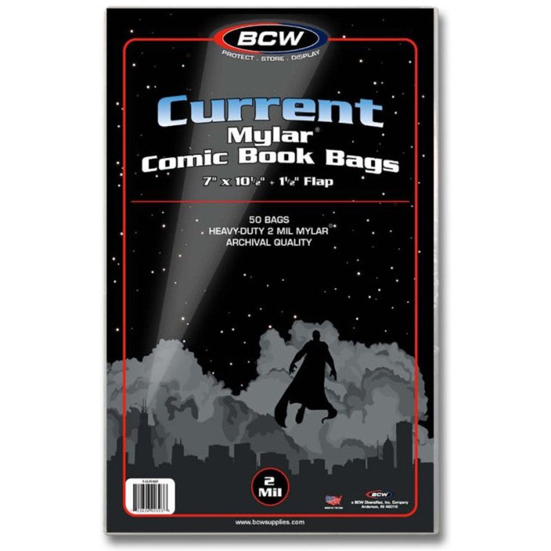 Buy BCW Comic Book Mylar Bags Current Comic 2 MIL Mylar (7" x 10" 1/2