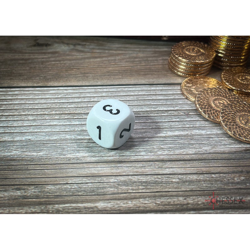 Buy Chessex D3 Dice Opaque 16mm d3 (d6 w/ 1-2-3 twice) White /black ...