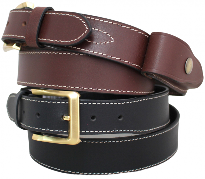Hide & Chic Stockman’s Leather Knife Belt with Knife pouch. Black or Brown. Style: 41014
