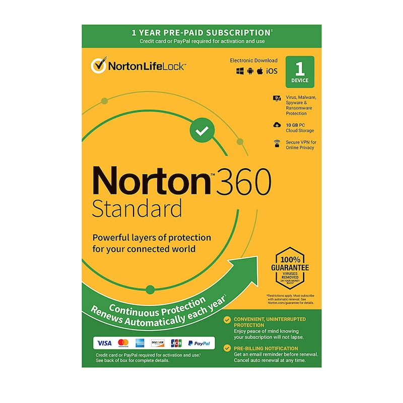 Buy Norton 360 Standard 10GB 1 User 1 Device 12 Months PC MAC Android ...