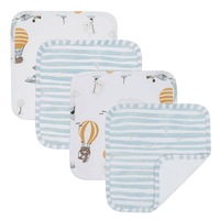 Living Textiles - 4-Pack Wash Cloths - Up Up & Away