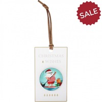 Glass Magnet - Summer Santa Gift Box