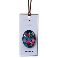 Glass Magnet - Love You Nana Lily Pond