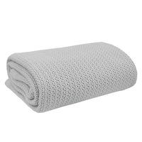 Living Textiles - Organic Bassinet/Cradle Cellular Blanket - Grey
