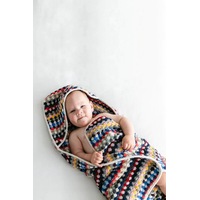 Miss April - Pompom Turkish Cotton Hooded Baby Towel - Multicoloured