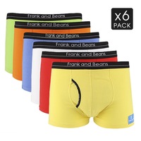 Mens Cotton Boxer Briefs Trunks 6 Mix Colour Pack - Frank and Beans Underwear