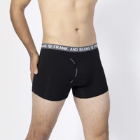 Mens Cotton Modal Boxer Briefs Black/Grey - Frank and Beans Underwear