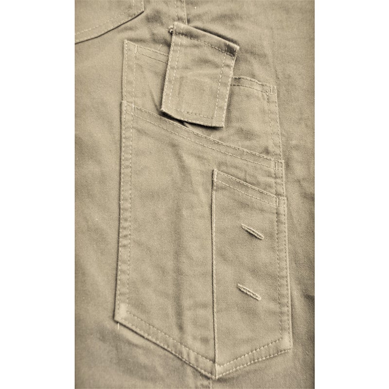 BigBEE Unisex Work Cargo Pants Stretch Cotton Straight Fit Elastic Ankle  Cuff - KHAKI